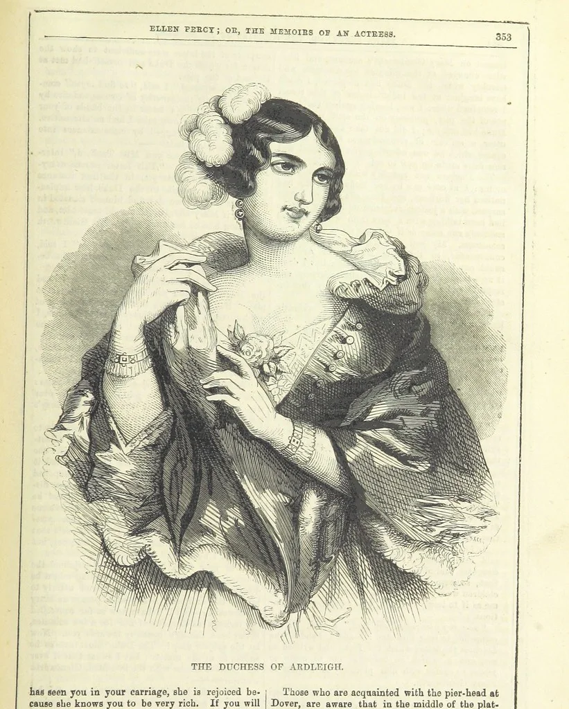 An illustration from Ellen Percy: or, the Memoirs of an Actress, 1856, leaf 365