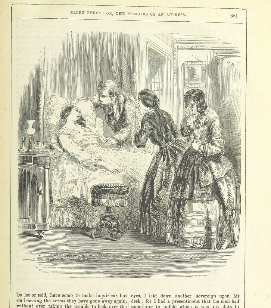 An illustration from Ellen Percy: or, the Memoirs of an Actress, 1856, leaf 373