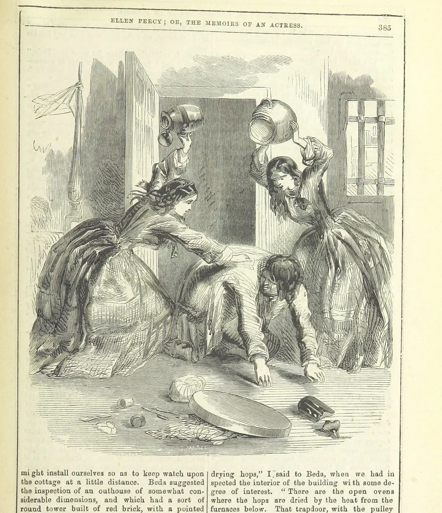 An illustration from Ellen Percy: or, the Memoirs of an Actress, 1856, leaf 397