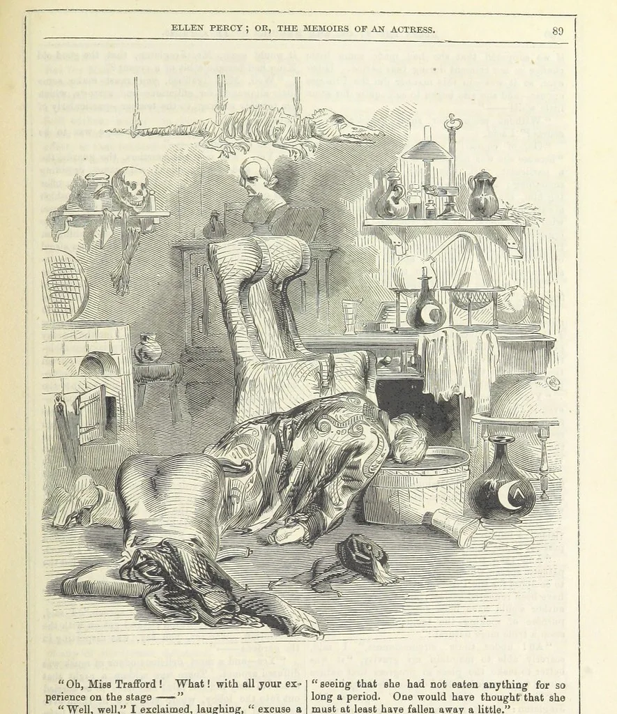 An illustration from Ellen Percy: or, the Memoirs of an Actress, 1856, leaf 103