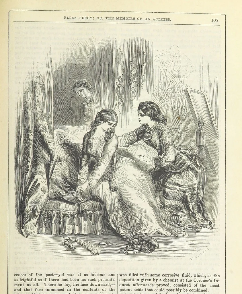 An illustration from Ellen Percy: or, the Memoirs of an Actress, 1856, leaf 119