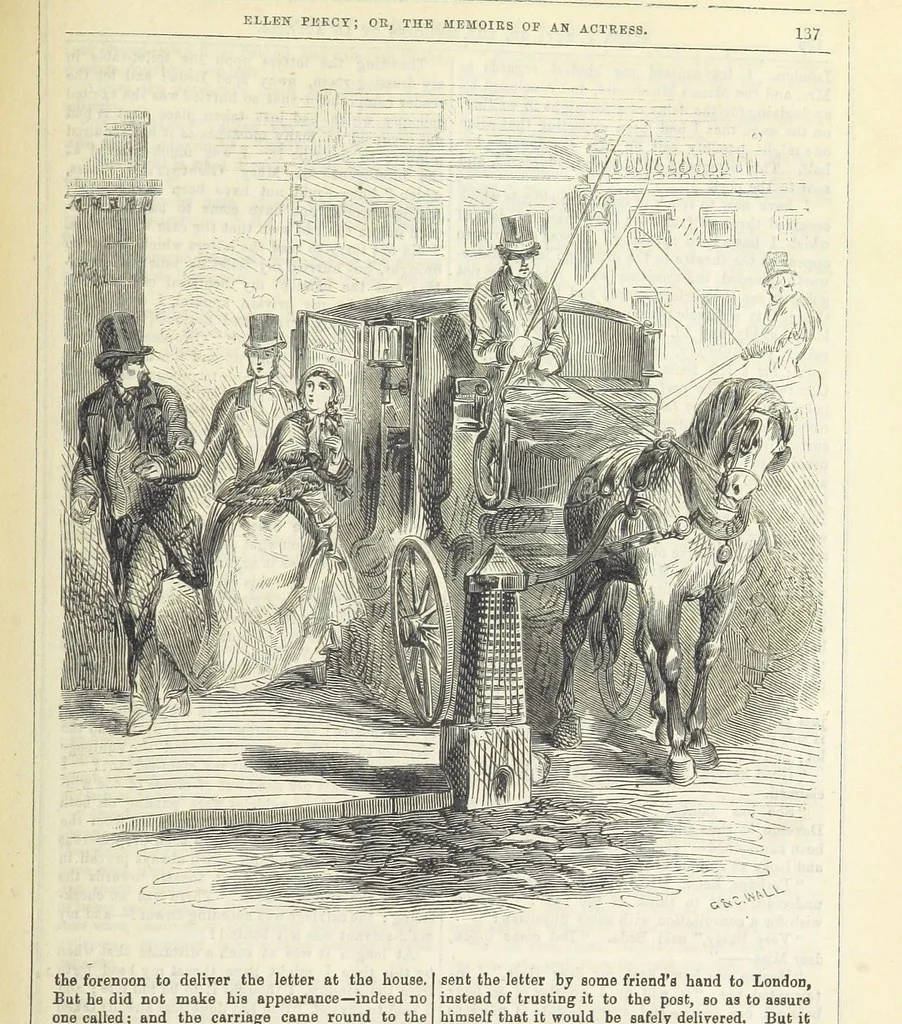 An illustration from Ellen Percy: or, the Memoirs of an Actress, 1856, leaf 151