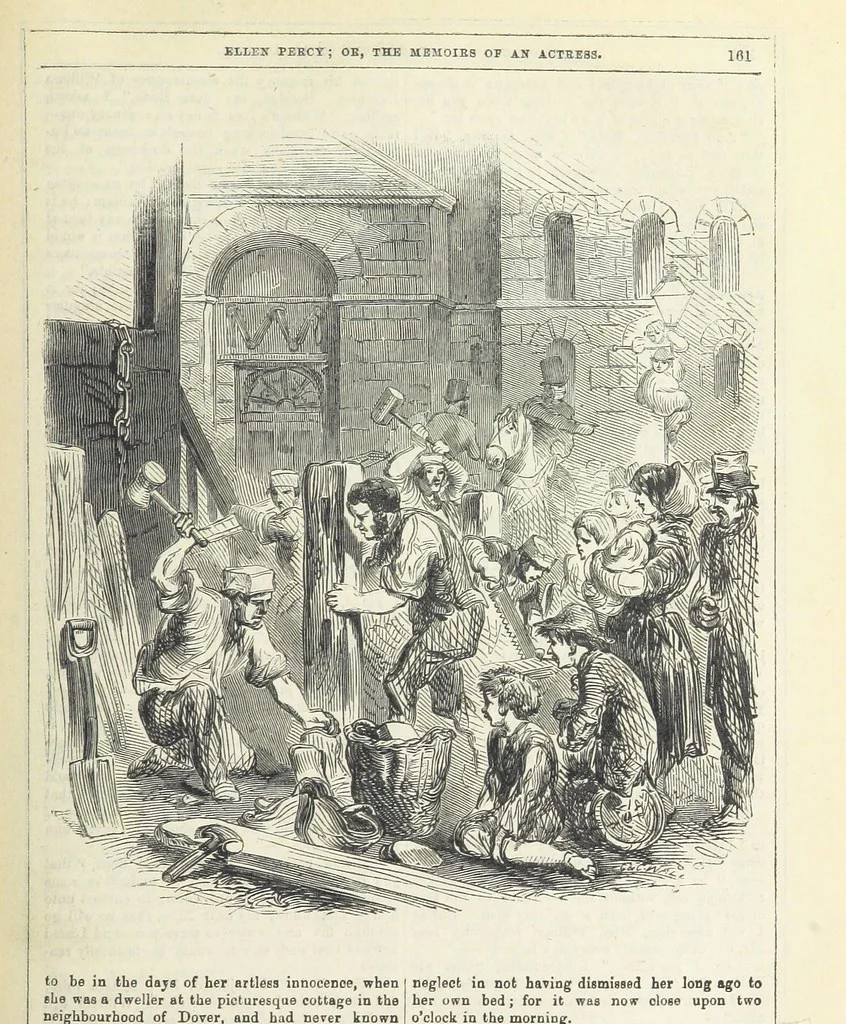 An illustration from Ellen Percy: or, the Memoirs of an Actress, 1856, leaf 175