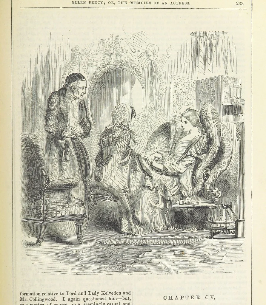 An illustration from Ellen Percy: or, the Memoirs of an Actress, 1856, leaf 247
