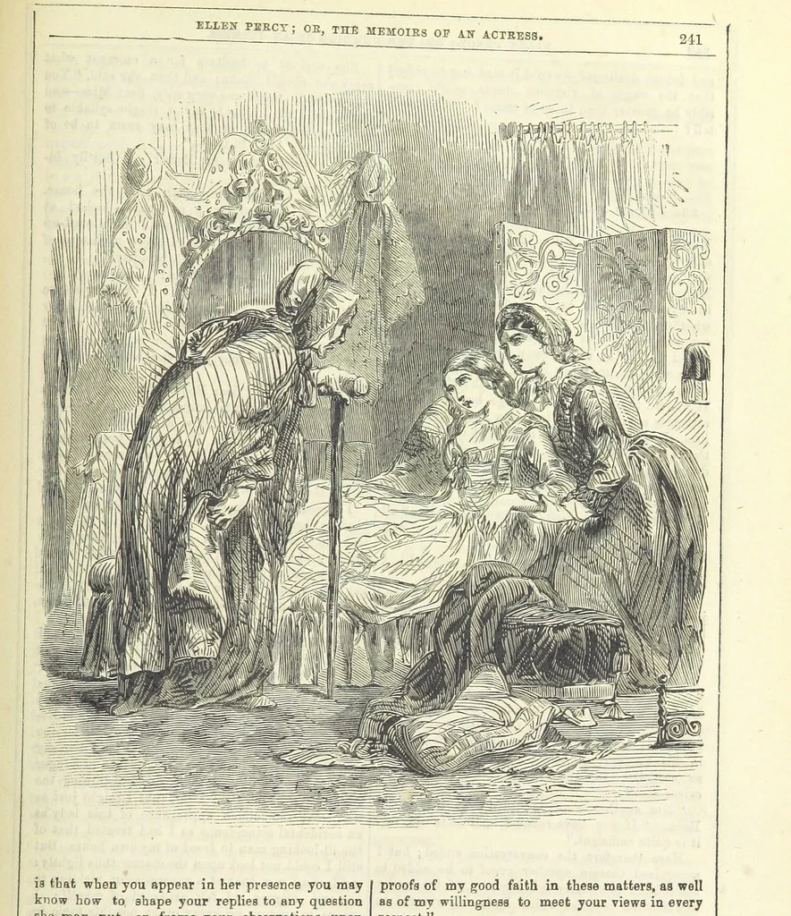 An illustration from Ellen Percy: or, the Memoirs of an Actress, 1856, leaf 255