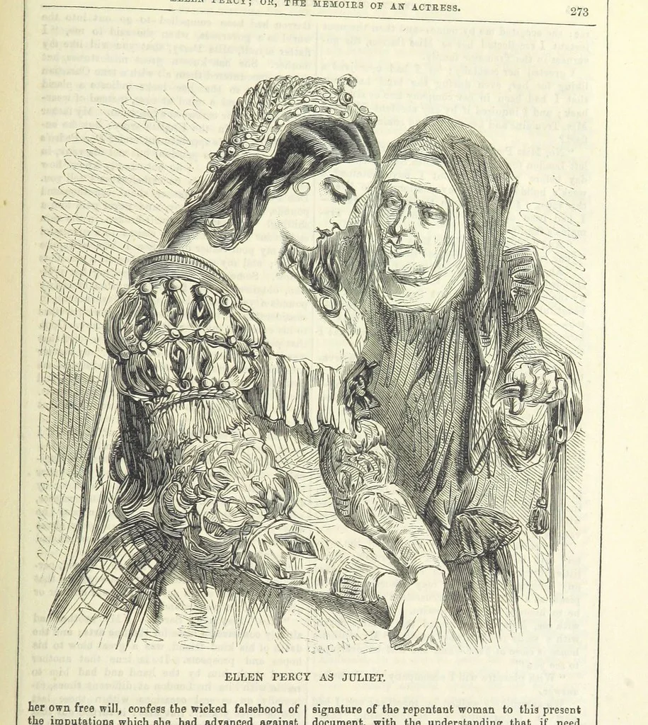 An illustration from Ellen Percy: or, the Memoirs of an Actress, 1856, leaf 287