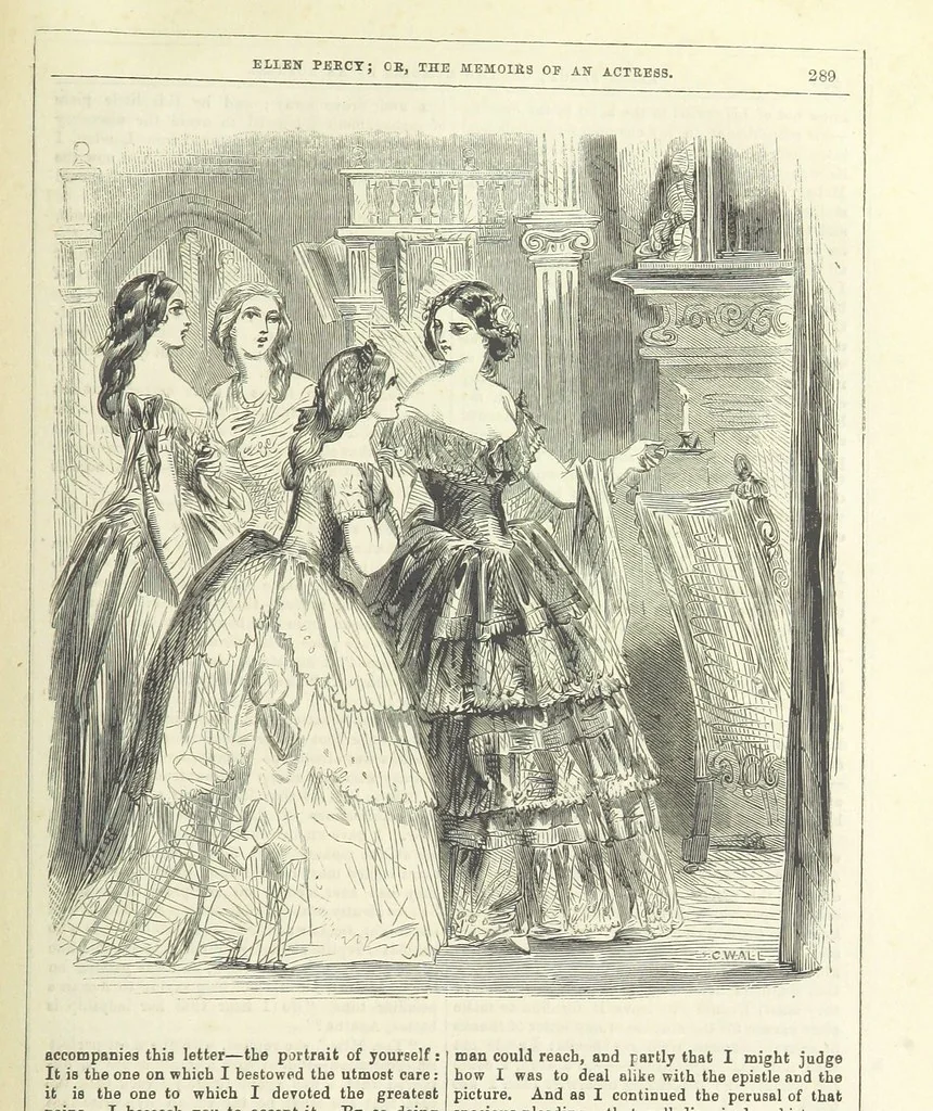 An illustration from Ellen Percy: or, the Memoirs of an Actress, 1856, leaf 303