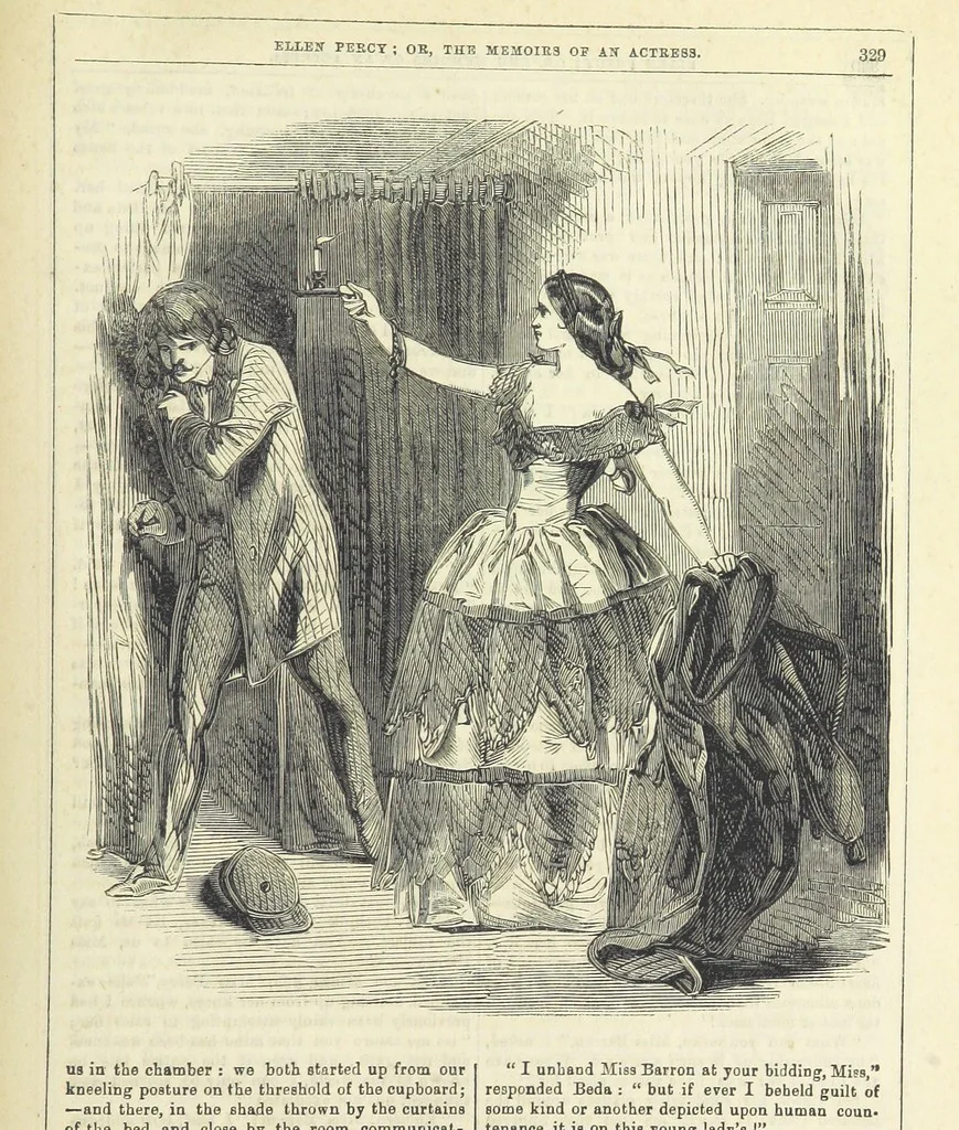 An illustration from Ellen Percy: or, the Memoirs of an Actress, 1856, leaf 343