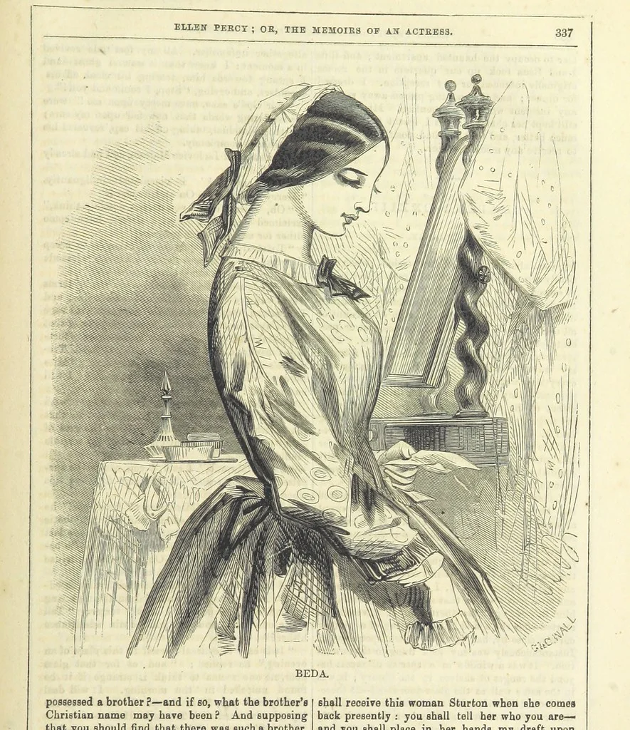An illustration from Ellen Percy: or, the Memoirs of an Actress, 1856, leaf 351