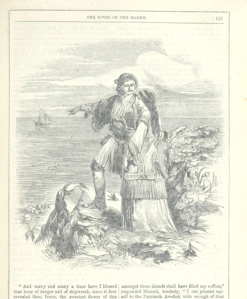 An illustration from The Loves of the Harem: a tale of Constantinople, 1855, leaf 127