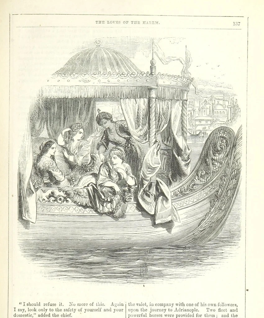 An illustration from The Loves of the Harem: a tale of Constantinople, 1855, leaf 151