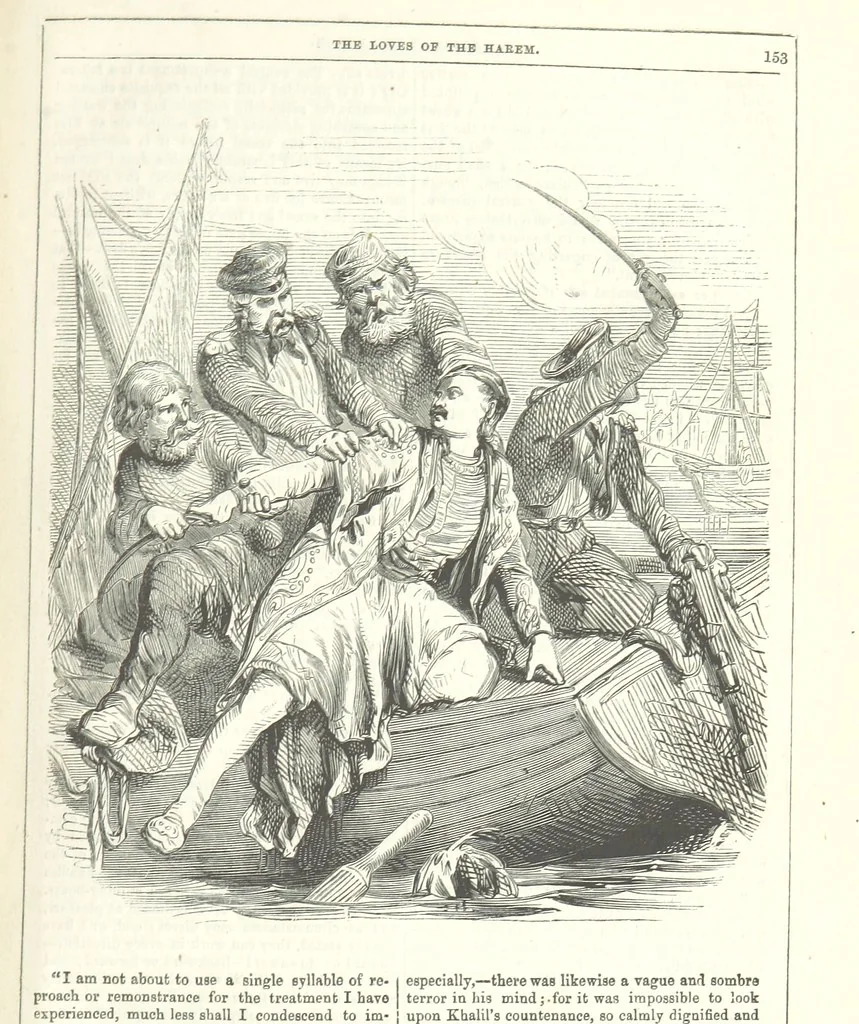 An illustration from The Loves of the Harem: a tale of Constantinople, 1855, leaf 167