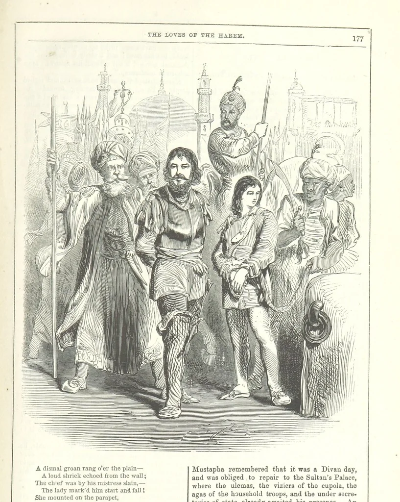An illustration from The Loves of the Harem: a tale of Constantinople, 1855, leaf 191
