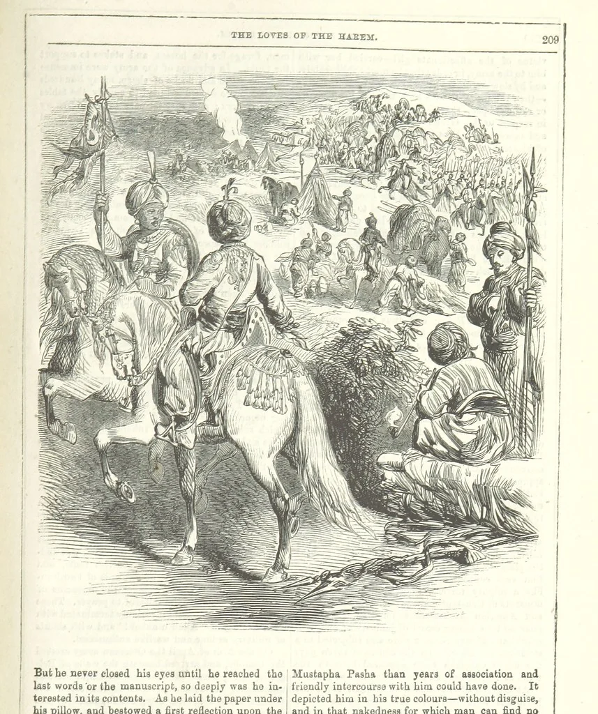 An illustration from The Loves of the Harem: a tale of Constantinople, 1855, leaf 223