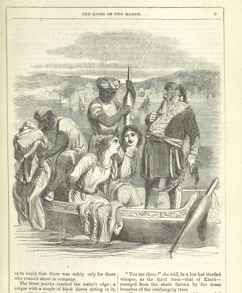 An illustration from The Loves of the Harem: a tale of Constantinople, 1855, leaf 23