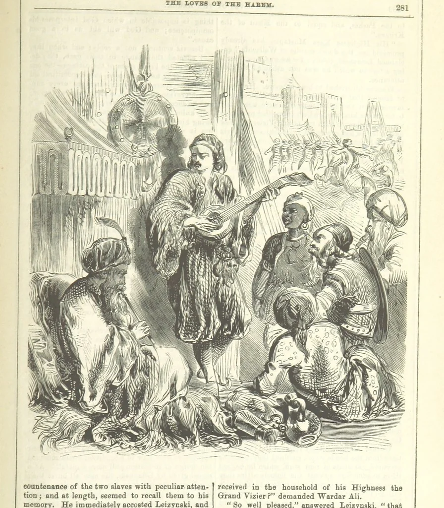 An illustration from The Loves of the Harem: a tale of Constantinople, 1855, leaf 295