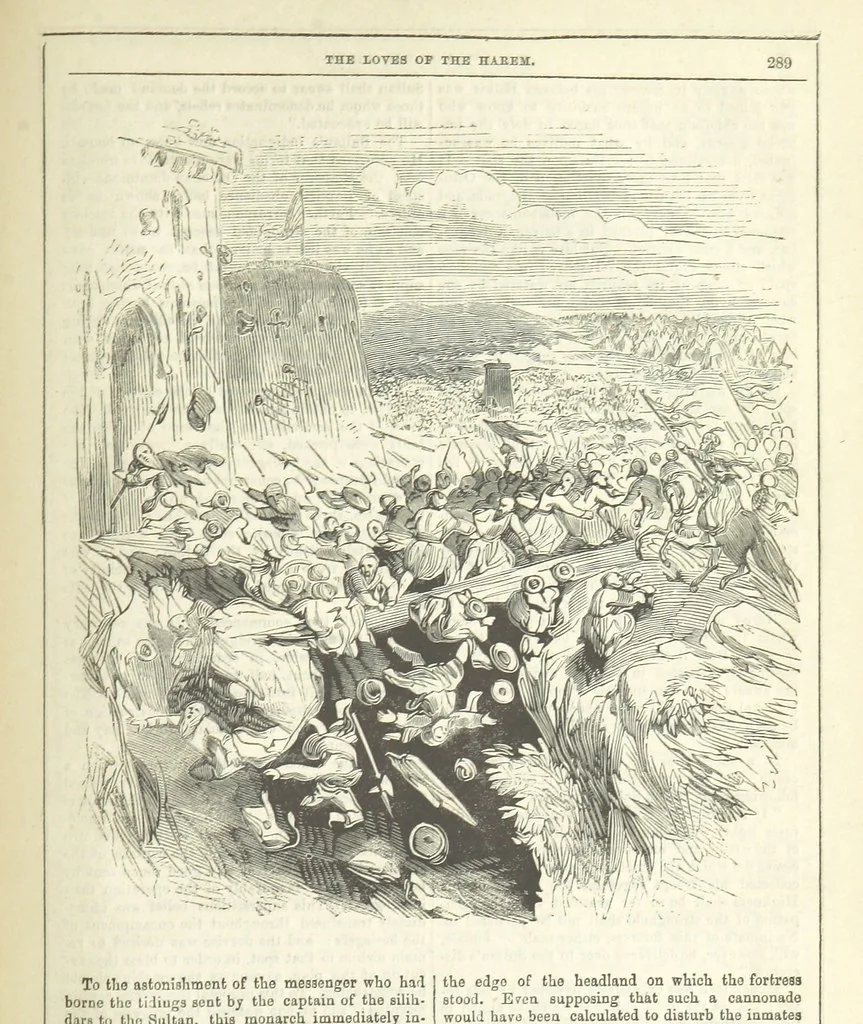 An illustration from The Loves of the Harem: a tale of Constantinople, 1855, leaf 303