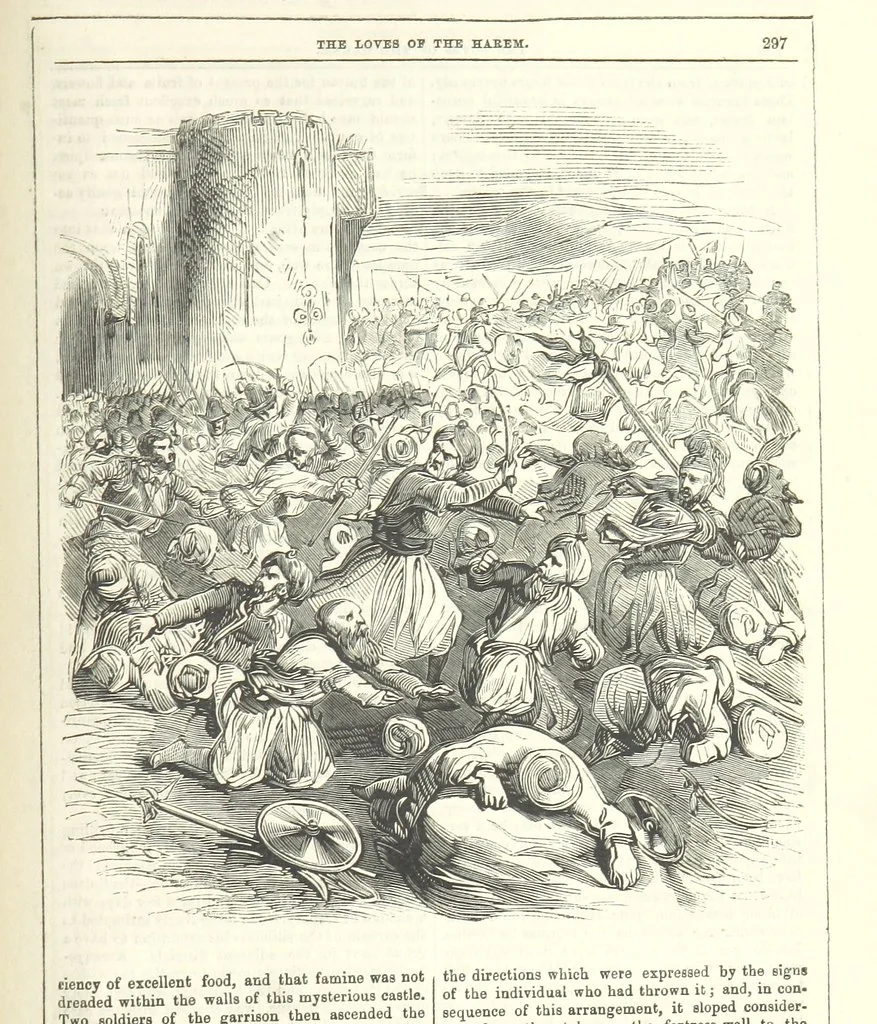 An illustration from The Loves of the Harem: a tale of Constantinople, 1855, leaf 311