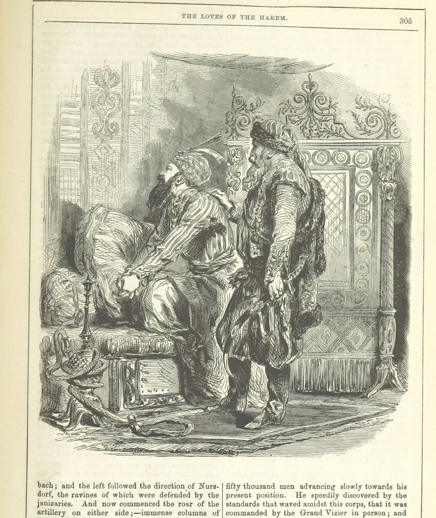 An illustration from The Loves of the Harem: a tale of Constantinople, 1855, leaf 319