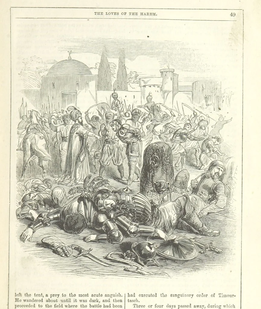 An illustration from The Loves of the Harem: a tale of Constantinople, 1855, leaf 63