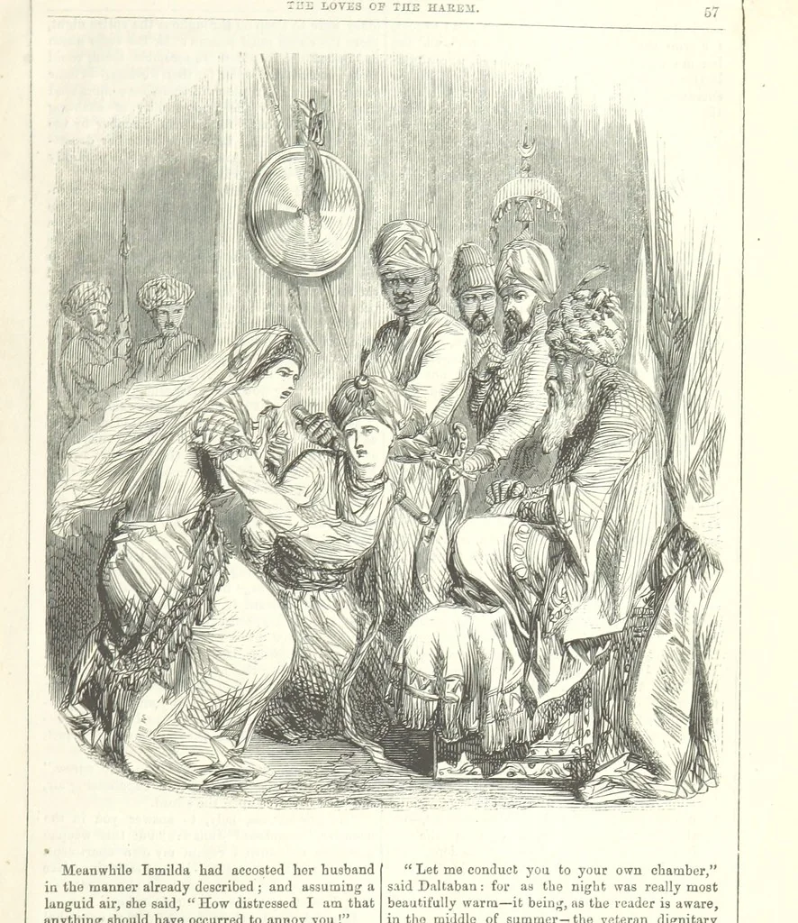 An illustration from The Loves of the Harem: a tale of Constantinople, 1855, leaf 71