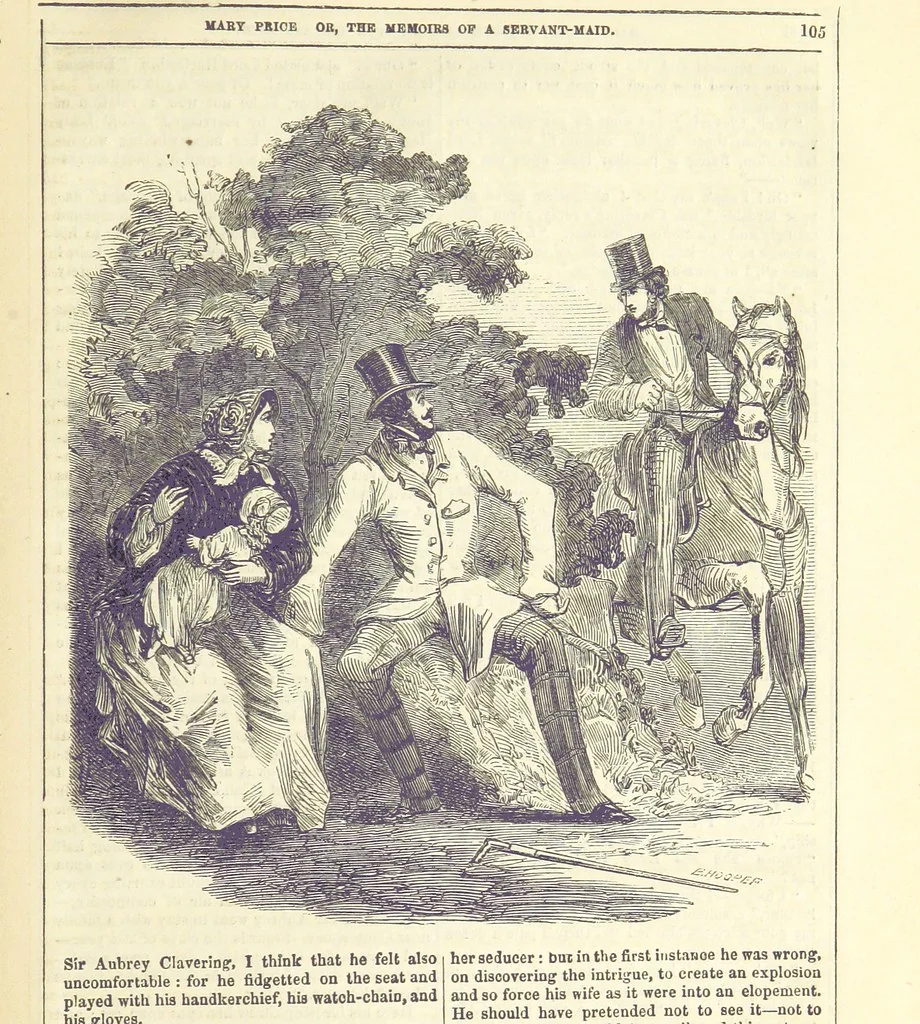 An illustration from Mary Price; or, the Memoirs of a servant-maid ... Illustrated with fifty-two engravings by F. Gilbert, 1852, leaf 117