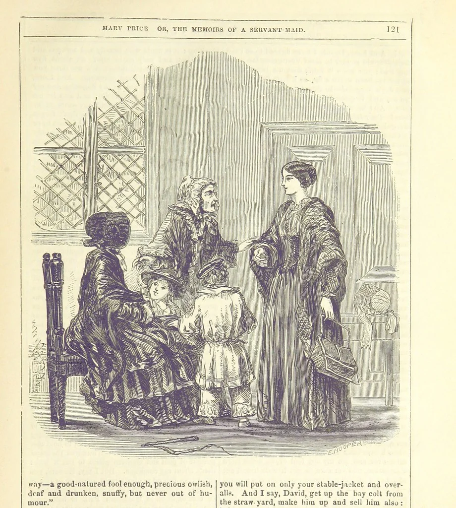An illustration from Mary Price; or, the Memoirs of a servant-maid ... Illustrated with fifty-two engravings by F. Gilbert, 1852, leaf 133