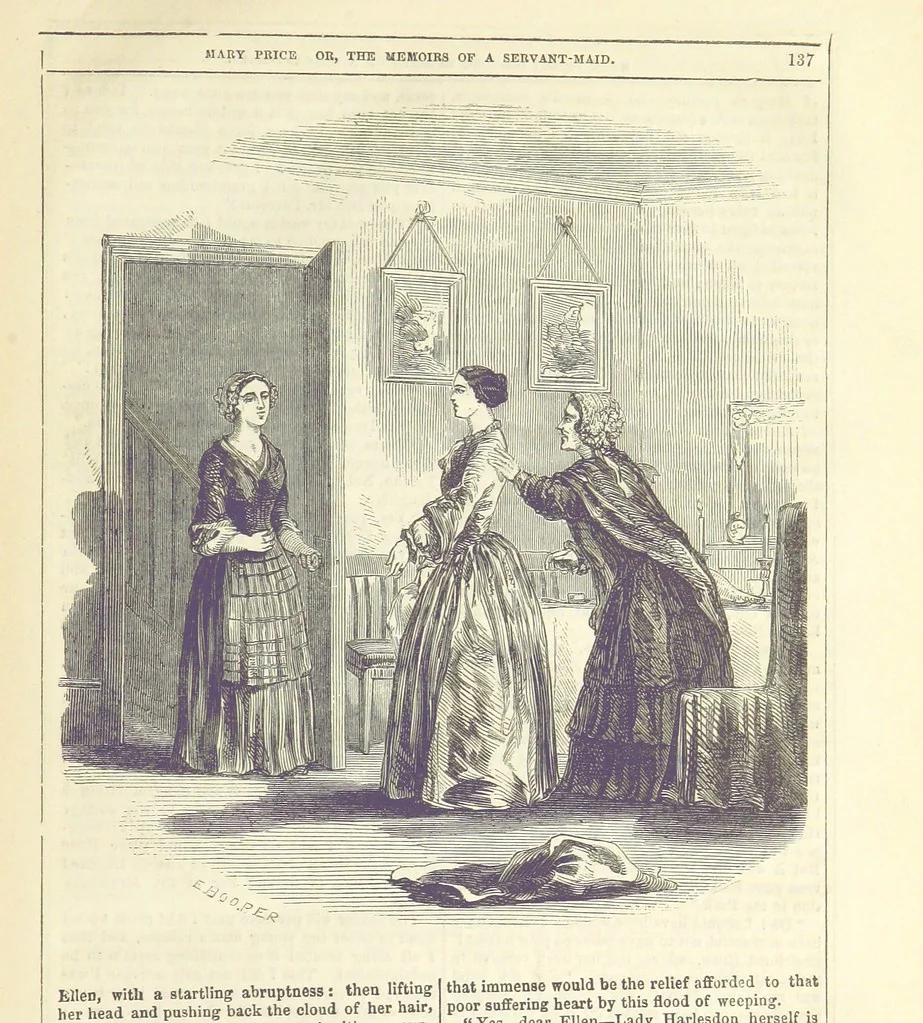 An illustration from Mary Price; or, the Memoirs of a servant-maid ... Illustrated with fifty-two engravings by F. Gilbert, 1852, leaf 149