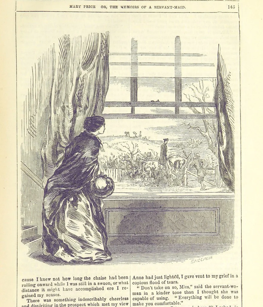 An illustration from Mary Price; or, the Memoirs of a servant-maid ... Illustrated with fifty-two engravings by F. Gilbert, 1852, leaf 157