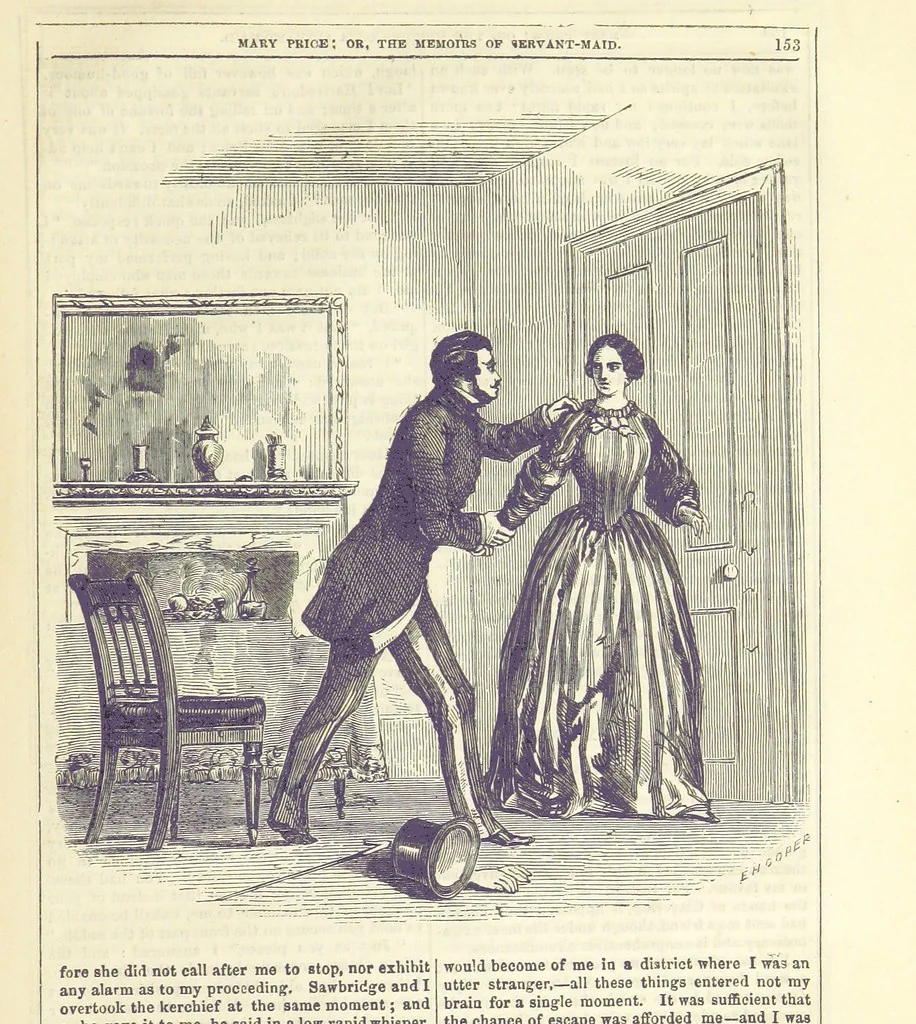 An illustration from Mary Price; or, the Memoirs of a servant-maid ... Illustrated with fifty-two engravings by F. Gilbert, 1852, leaf 165