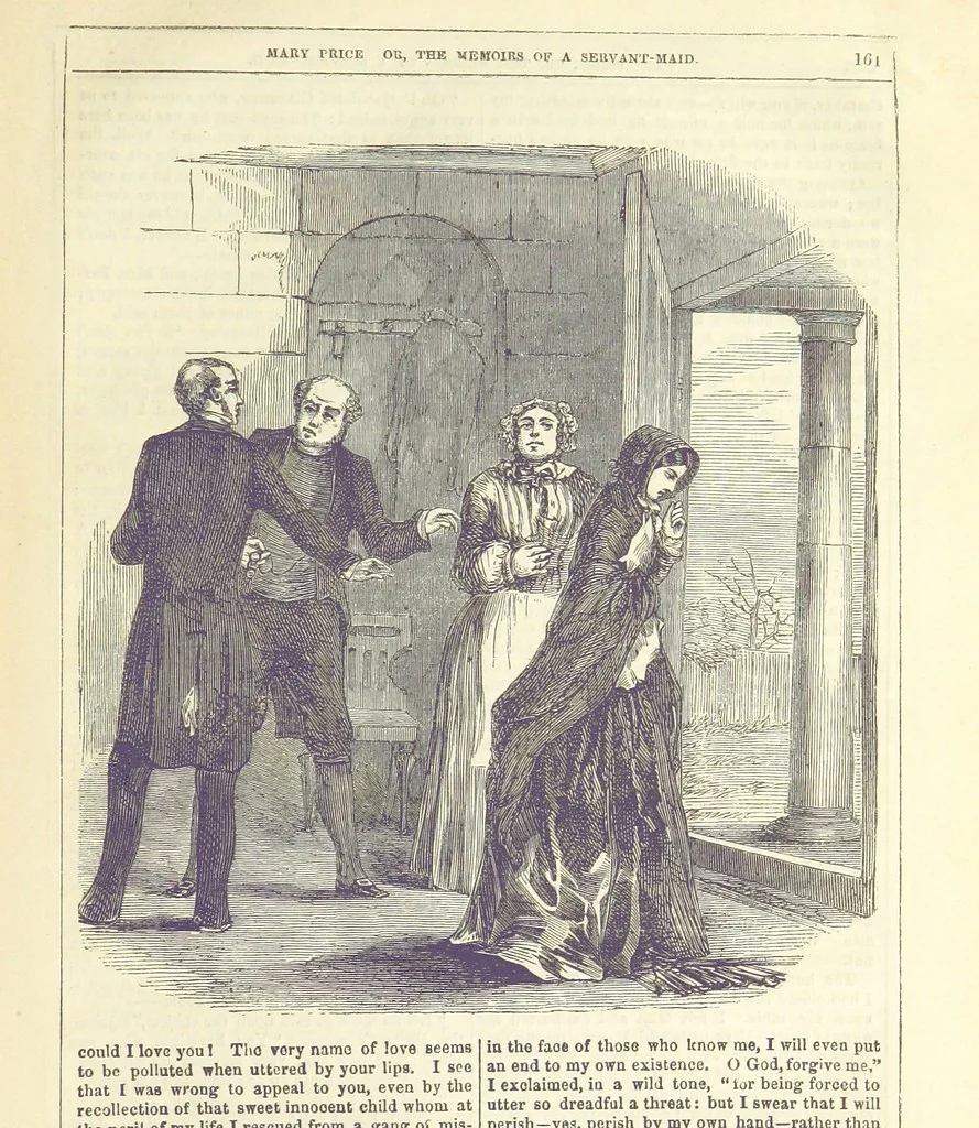 An illustration from Mary Price; or, the Memoirs of a servant-maid ... Illustrated with fifty-two engravings by F. Gilbert, 1852, leaf 173