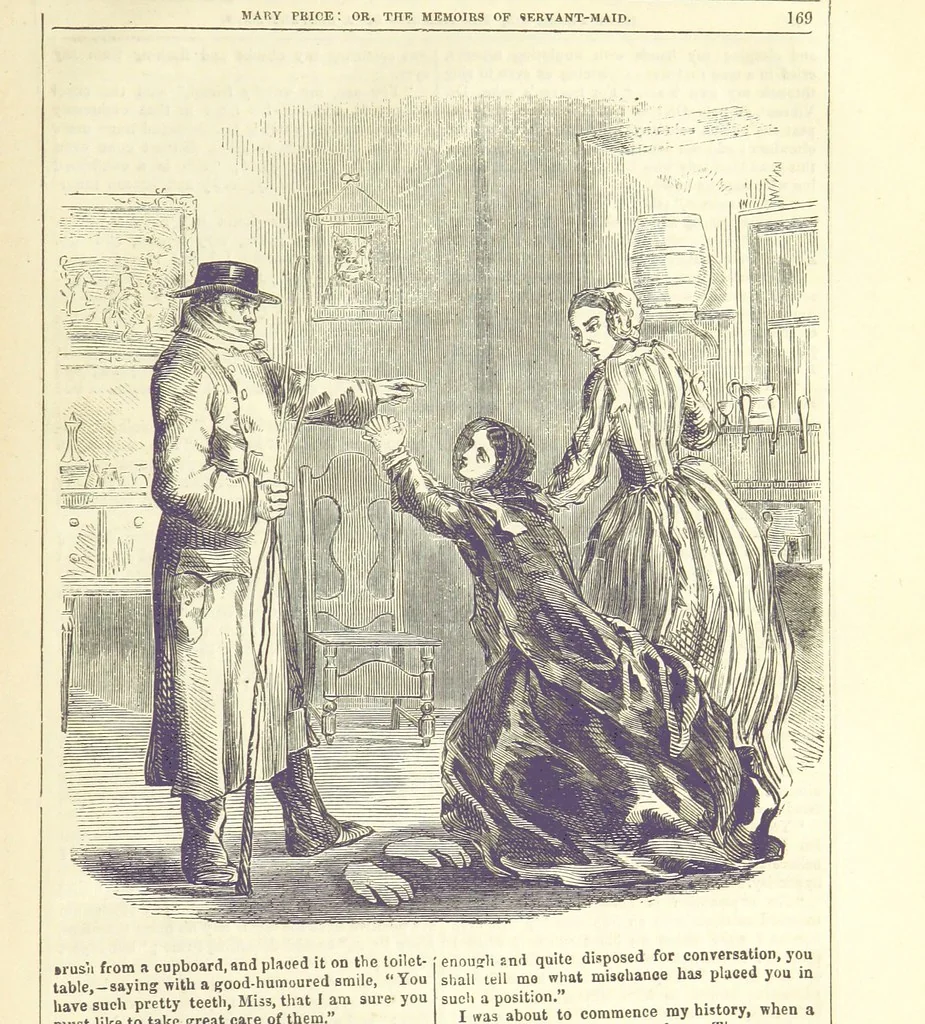 An illustration from Mary Price; or, the Memoirs of a servant-maid ... Illustrated with fifty-two engravings by F. Gilbert, 1852, leaf 181