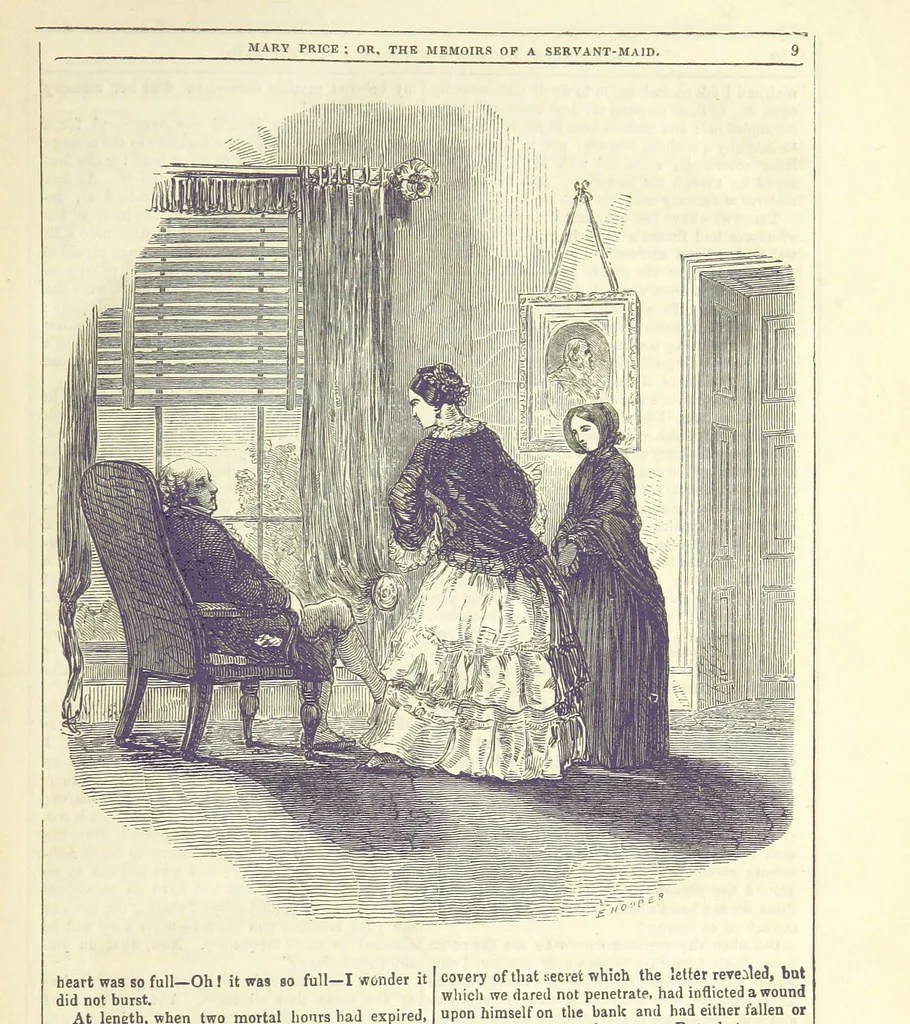 An illustration from Mary Price; or, the Memoirs of a servant-maid ... Illustrated with fifty-two engravings by F. Gilbert, 1852, leaf 21
