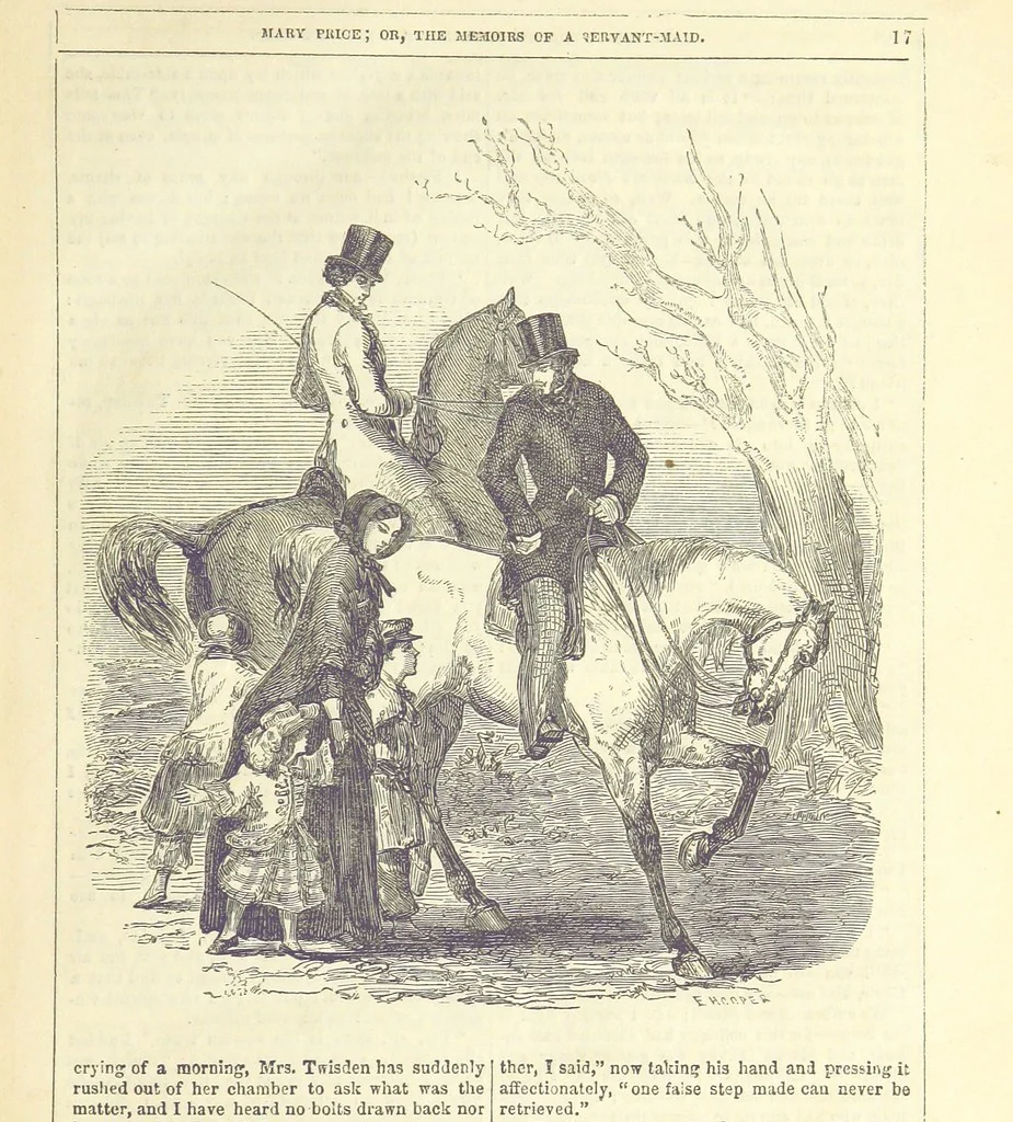 An illustration from Mary Price; or, the Memoirs of a servant-maid ... Illustrated with fifty-two engravings by F. Gilbert, 1852, leaf 29
