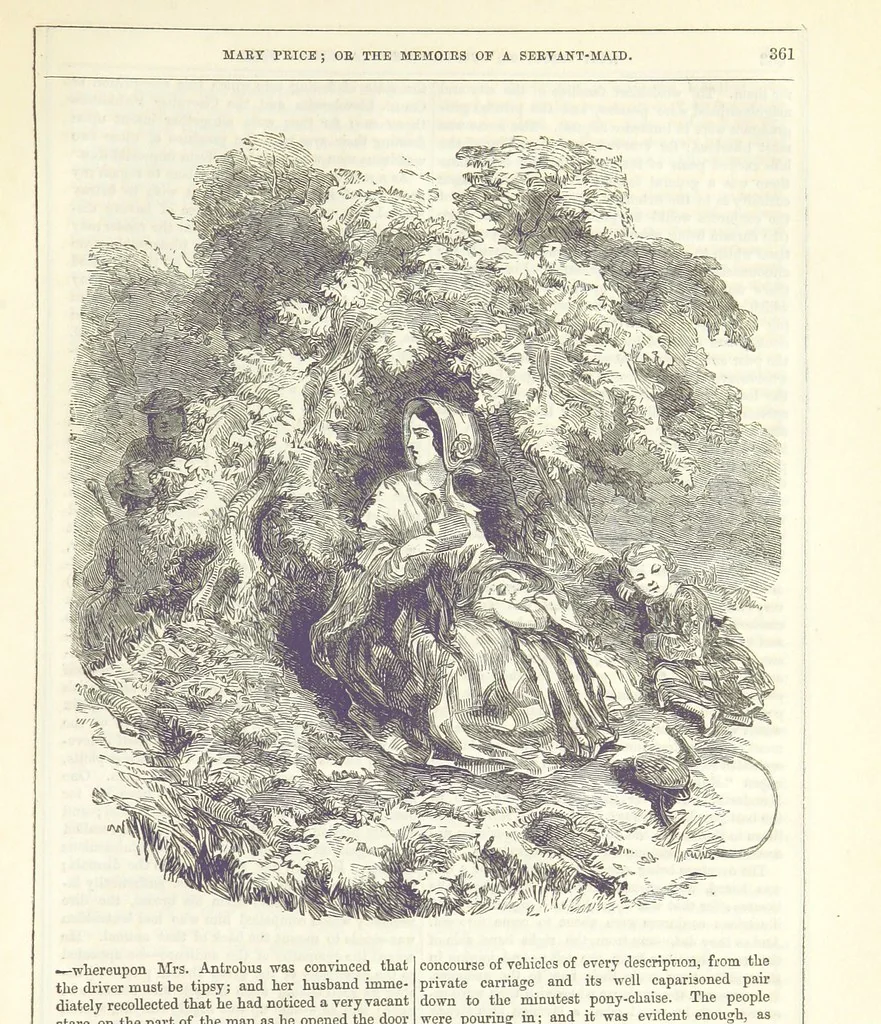 An illustration from Mary Price; or, the Memoirs of a servant-maid ... Illustrated with fifty-two engravings by F. Gilbert, 1852, leaf 373