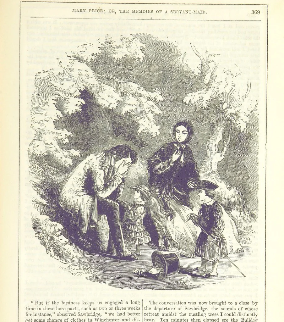 An illustration from Mary Price; or, the Memoirs of a servant-maid ... Illustrated with fifty-two engravings by F. Gilbert, 1852, leaf 381