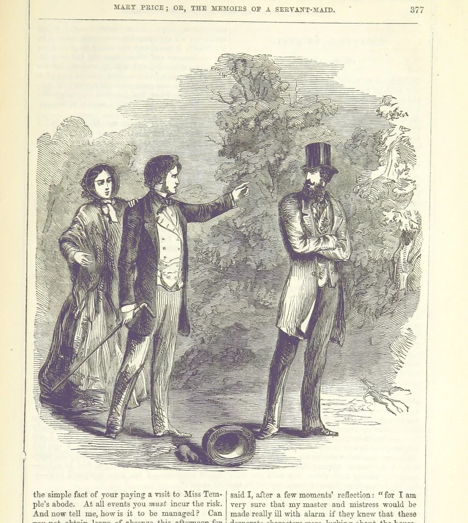 An illustration from Mary Price; or, the Memoirs of a servant-maid ... Illustrated with fifty-two engravings by F. Gilbert, 1852, leaf 389
