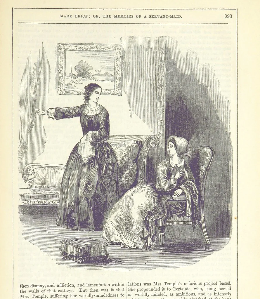 An illustration from Mary Price; or, the Memoirs of a servant-maid ... Illustrated with fifty-two engravings by F. Gilbert, 1852, leaf 405