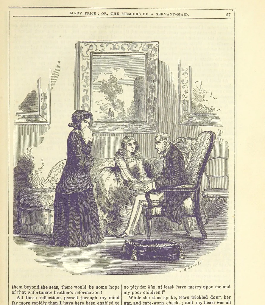 An illustration from Mary Price; or, the Memoirs of a servant-maid ... Illustrated with fifty-two engravings by F. Gilbert, 1852, leaf 69