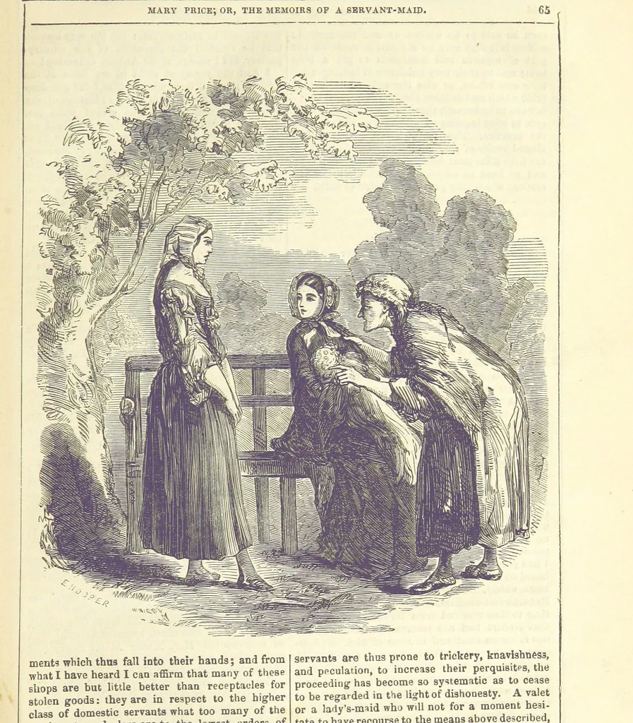 An illustration from Mary Price; or, the Memoirs of a servant-maid ... Illustrated with fifty-two engravings by F. Gilbert, 1852, leaf 77