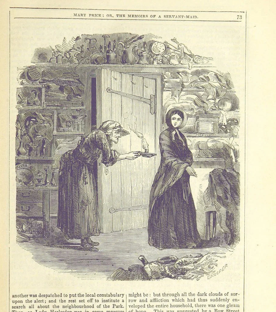 An illustration from Mary Price; or, the Memoirs of a servant-maid ... Illustrated with fifty-two engravings by F. Gilbert, 1852, leaf 85