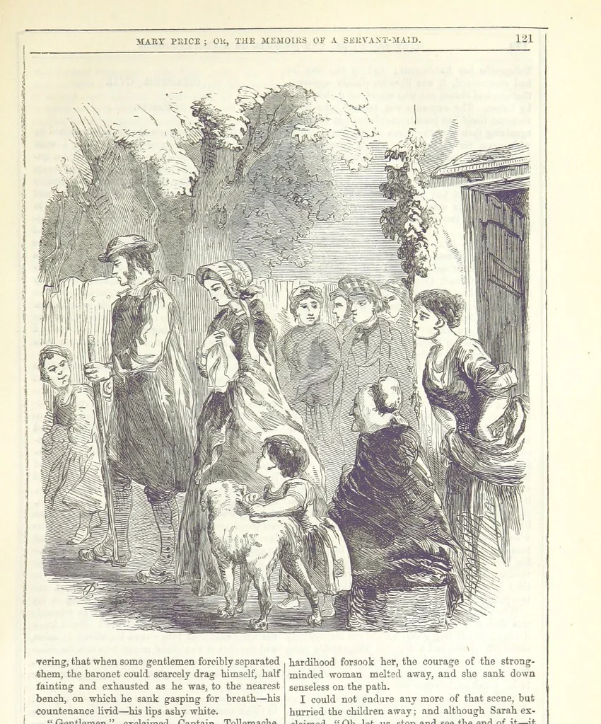 An illustration from Mary Price; or, the Memoirs of a servant-maid ... Illustrated with fifty-two engravings by F. Gilbert, 1852, leaf 135