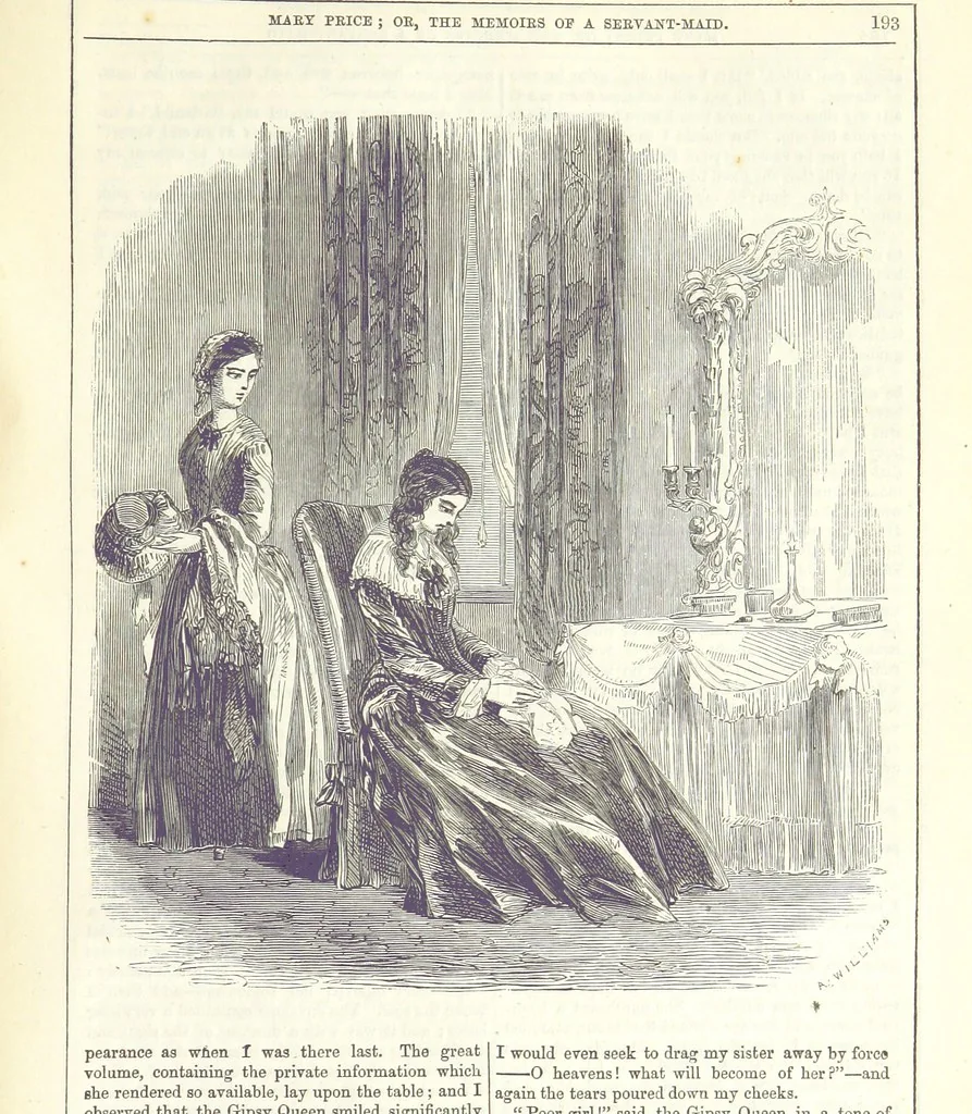 An illustration from Mary Price; or, the Memoirs of a servant-maid ... Illustrated with fifty-two engravings by F. Gilbert, 1852, leaf 207