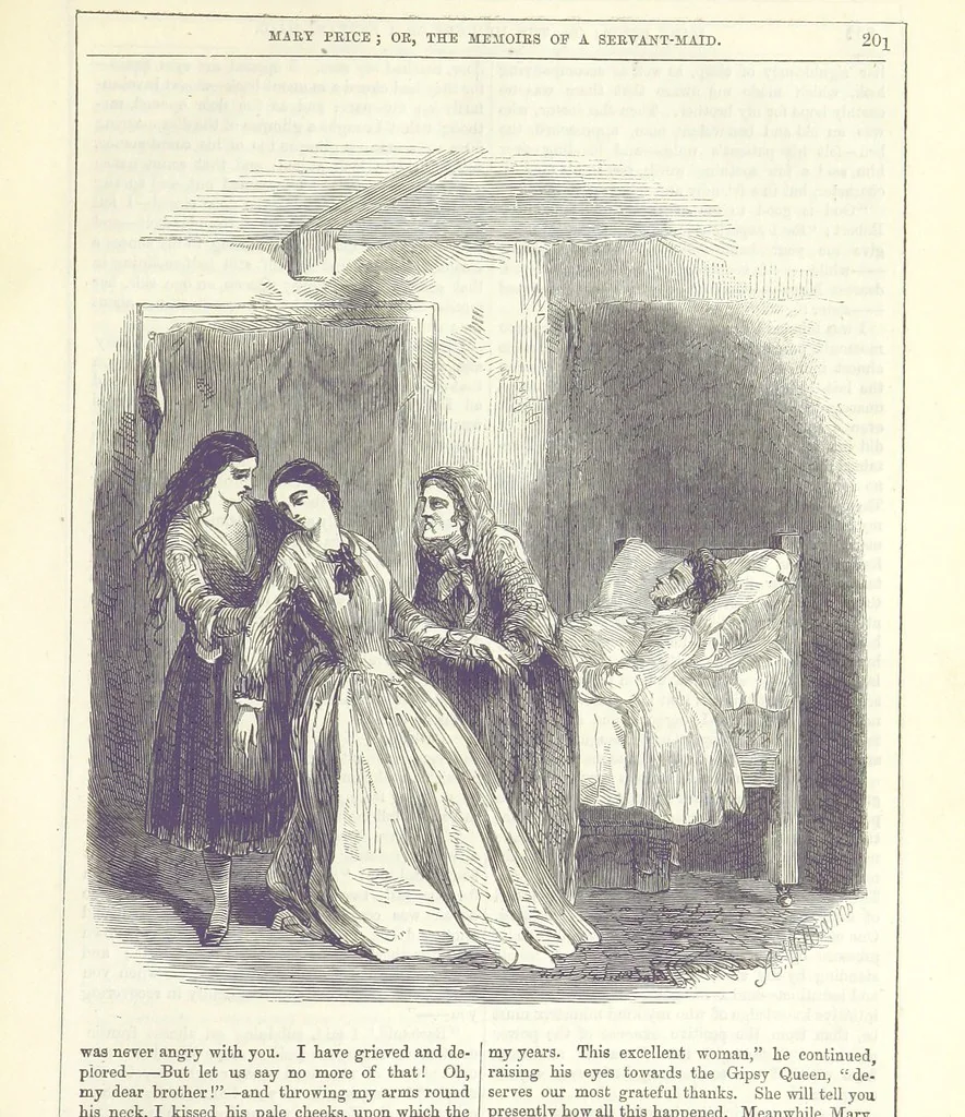 An illustration from Mary Price; or, the Memoirs of a servant-maid ... Illustrated with fifty-two engravings by F. Gilbert, 1852, leaf 215