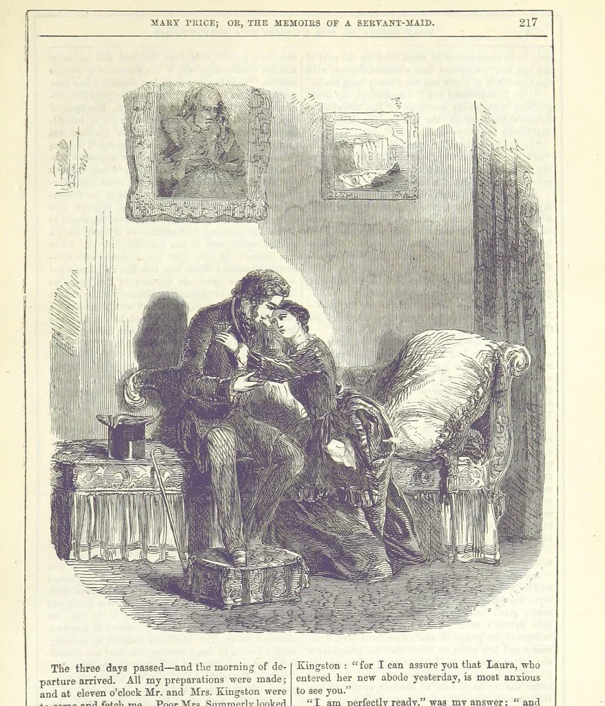An illustration from Mary Price; or, the Memoirs of a servant-maid ... Illustrated with fifty-two engravings by F. Gilbert, 1852, leaf 231