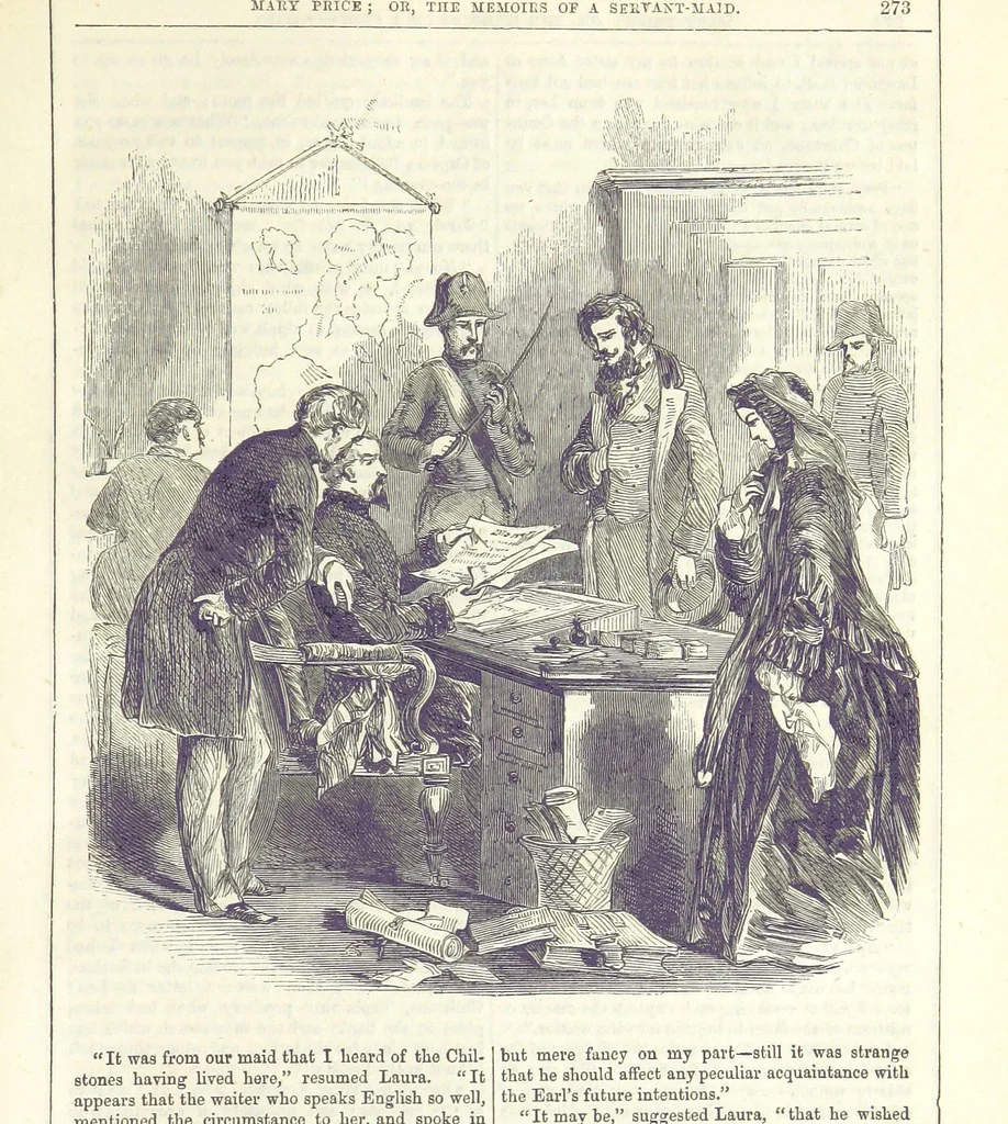 An illustration from Mary Price; or, the Memoirs of a servant-maid ... Illustrated with fifty-two engravings by F. Gilbert, 1852, leaf 287