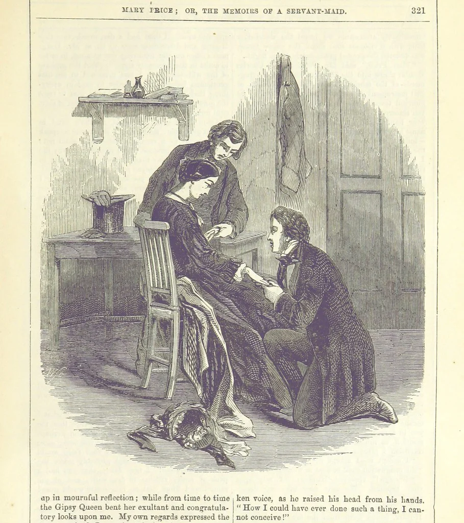 An illustration from Mary Price; or, the Memoirs of a servant-maid ... Illustrated with fifty-two engravings by F. Gilbert, 1852, leaf 335