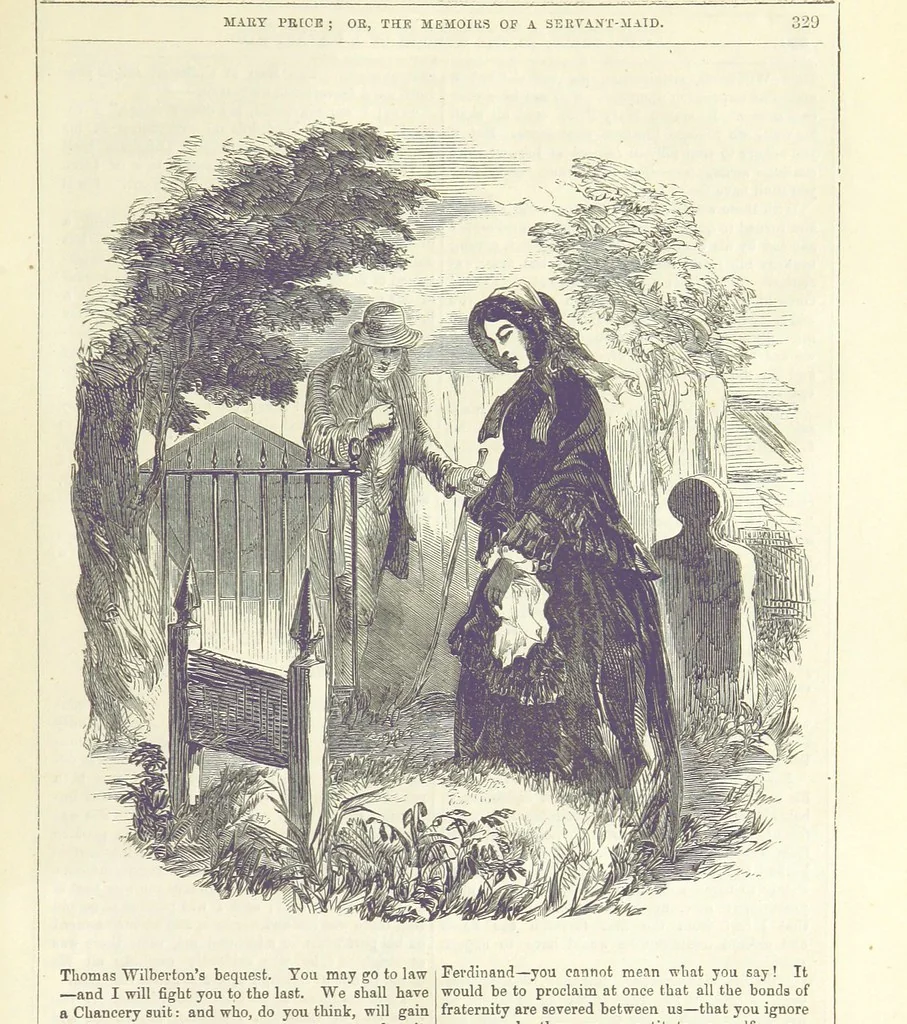 An illustration from Mary Price; or, the Memoirs of a servant-maid ... Illustrated with fifty-two engravings by F. Gilbert, 1852, leaf 343