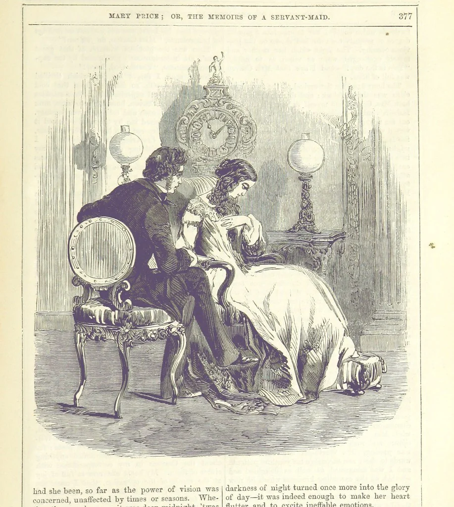 An illustration from Mary Price; or, the Memoirs of a servant-maid ... Illustrated with fifty-two engravings by F. Gilbert, 1852, leaf 391