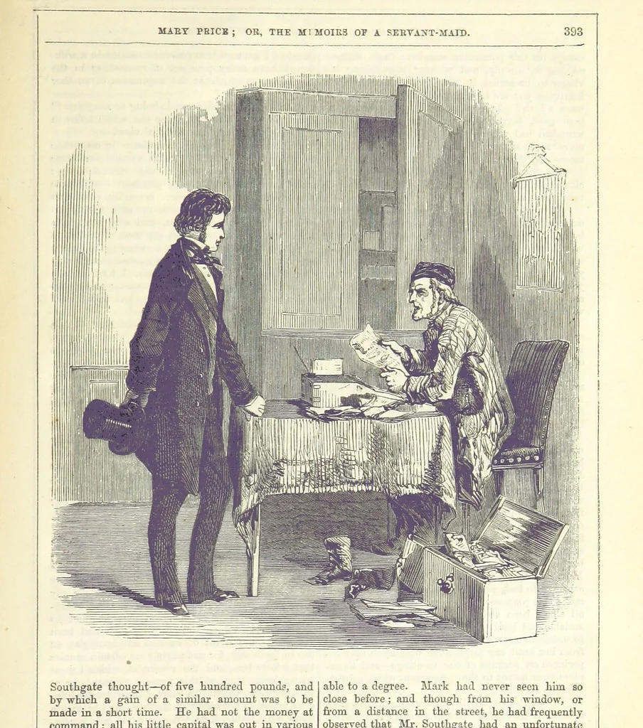 An illustration from Mary Price; or, the Memoirs of a servant-maid ... Illustrated with fifty-two engravings by F. Gilbert, 1852, leaf 407